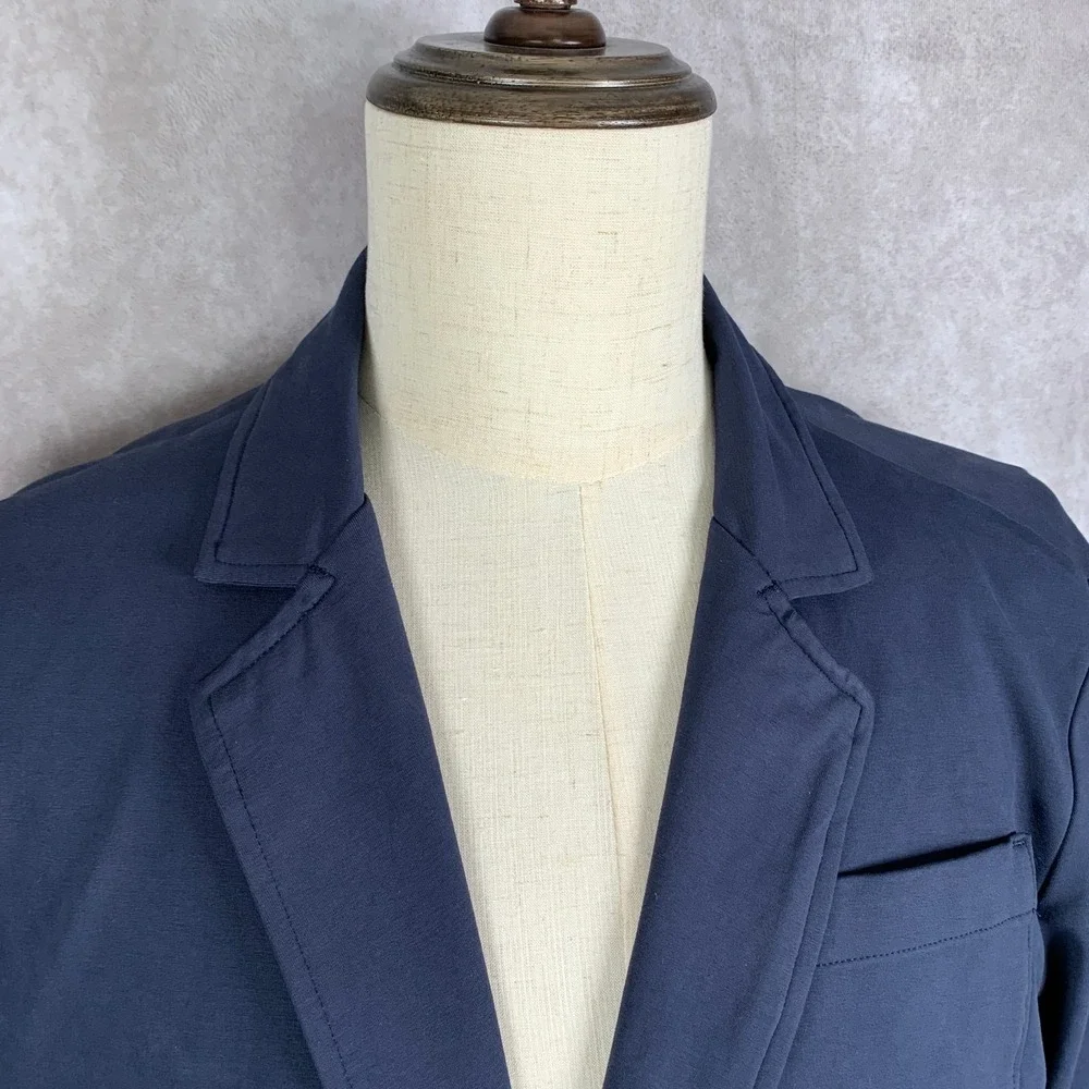Travis Mathew Blazer Jacket Men XL Stretch Knit Navy Sport Coat Unlined Modern